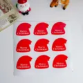 Autocollants de chapeau de Noël Merry Christmas, étiquette étanche pour emballage de cadeaux. - 9 Pièces Par Feuille (Unique 5*6cm)
