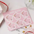 Roze kersenbloesem zegelstickers, 6 stuks per vel voor dagelijks gebruik en bakken. - Kersenbloesem Stijl / 6 Stuks/Set
