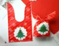Weihnachtsbeutel für Süßigkeiten Hasenohren Geschenkbeutel festliche Kekse Verpackung - 48-50 Stück/Packung (13.5*22cm) / Rot