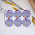 Round congratulatory planner stickers, vibrant purple design with cute confetti 6pcs/sheet - Blue Style (CONGRATS) / 6 Pieces/Pack