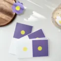 Conjunto de pegatinas de flores moradas bonitas, etiquetas decorativas DIY para envolver. - 6 Piezas/Paquete