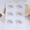Primer plano de pegatinas de feliz cumpleaños en forma de nube, 6 piezas decorativas. - Nube Azul * 1 Hoja de 6 Pzs