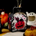Halloween portable paper gift box with handle, cute black cat pumpkin design for cookies candy. - 11.5*7*16.5cm / Single Box Flat Pack
