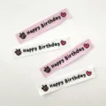 Happy birthday adhesive decorative stickers long strip pink and white cute bear design for gifts - 8-Piece Set / Happy Birthday Bear