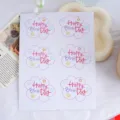 Variante pegatina cumpleaños nube, bonito adhesivo decorativo de sello para envolver regalos. - Nube Roja * 1 Hoja de 6 Pzs