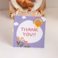 Cute purple mini greeting card with rainbow sun flower pattern, great for writing notes. - Style C Purple Sun Rainbow (s-966) / 50 Sheets