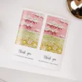 Adesivi di ringraziamento rettangolari con fiori stile ins confezione scatola regalo carta - Rosa / 20 Pezzi
