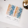 Adesivi di ringraziamento decorativi con design di texture da spiaggia per confezioni regalo. - Blu / 20 Pezzi