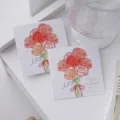 Mini rosafarbene Blumen Grußkarte Set, beschreibbare Nachrichte Karte für Blumendeko. - 6*6cm / Stil B / 50 Stück
