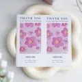 Adesivi di ringraziamento rettangolari con fiori stile ins per confezione regalo 20pz - Fiore Rosa / 20 Pezzi