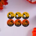 Halloween stroggyla aftokollita kolokytha fantasma aftokollites etiketes dorou 6tmh - Πακέτο των 6 Τεμαχίων (Στυλ G)