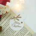 Christmas decorative paper tag with gold foil print, perfect for holiday gift wrapping and blessing. - Christmas Snowman Style (Per Pack)