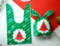 Weihnachten gruen gestreifte Hasenohr Suessigkeiten Verpackungsbeutel, Festgeschenk Kekstasche. - 48-50 Stück/Packung (13.5*22cm) / Grün