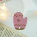 Christmas mitten shaped paper tag pink polka dot gold snowflake holiday gift card decor - Christmas Mitten Style (Per Pack)