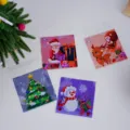 Christmas cartoon self-sealing OPP cookie candy packaging bags 4-piece set for baking snacks. - 4-in-1 Mixed Patterns (10*10+3cm) / 100 Pieces/Pack