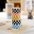 Set de ruban adhésif Washi à carreaux colorés, masking tape esthétique pour journal et loisirs. - Style Damier / 5 Rouleaux/Boîte (15mm*3m) / Coloré