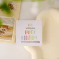 Mini biglietto auguri compleanno per decorazione fiori e torte, carta messaggio scrivibile. - modello A / 50 Pezzi/Confezione (Stile A)