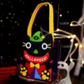 Halloween felt candy bag cute black cat gift handbag party trick or treat container decor - Black Cat Style / Single Felt Bag