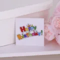 Mini birthday greeting card colorful cartoon text design for flower cake decoration 50pcs - 50 Pieces/Pack (Style K)