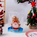 Sacchetto di plastica natalizio satinato con Babbo Natale per caramelle e regali. - Babbo Natale Colorato / Confezione da 25
