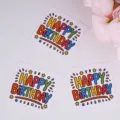 Happy Birthday mini message cards, colorful decorative cards for cakes, flowers, and party gifts. - 50 Pieces/Pack (Style J)
