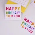 Colorful happy birthday greeting cards mini message cards for cake flower decoration. - 50 Pieces/Pack (Style H)