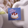 Mini birthday greeting card with sweet strawberry cake design for flower and cake decoration. - 50 Pieces/Pack (New Style)