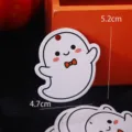 Cute Halloween ghost shape decorative pendant DIY jewelry accessories craft small tags bulk pack - New Ghost / 50 Pieces