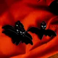 Halloween black bat shaped hanging tags DIY jewelry accessory decorations size 5.8cm - Bat / 50 Pieces