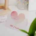 Carte de vœux pliante en forme de cœur pour la Saint-Valentin, anniversaire et messages de fête. - Carte Pliable Cœur 3D Dégradé Rose