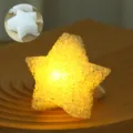 LED luminous pentagram light prop with crystal textured surface, perfect for stage performances. - With Wrist Strap / Warm Yellow (8cm)