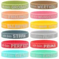 Bracelets en silicone colorés avec des textes inspirants pour étudiants et cadeaux de fête. - Style de bracelet / Bracelets Silicone Inspirants Mixte Aléatoire
