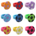 Colorful soccer ring cute PVC rubber rings candy color party favor toy cake decor - Random Mixed Colors