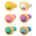 Simpatico set di anelli Xiao Long Bao, morbido giocattolo in PVC a forma di focaccia per bambini. - Stili Misti Casuali