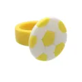 Colorful PVC football ring, dopamine yellow candy style silicone ring for party and cake deco. - Yellow