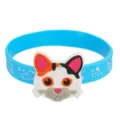 Süßes Cartoon Katze Silikonarmband für Kinder, blaues Armband mit 3D Glückskatzen-Anhänger. - Himmelblauer Stil (03)
