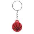 Roter Silikon Basketball Schlüsselanhänger mit Metallring für Tasche und Schlüssel. - Basketball Schlüsselanhänger