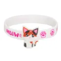 Süßes Cartoon Silikon Armband Detailaufnahme für Kinder Schmuck Accessoires Geschenke - Glückskatze Weißes Band Stil (06)
