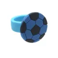 Colorful silicone soccer ring, dopamine style novelty party favor and fun finger jewelry. - Blue