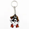 PVC pirate crâne porte-clés Halloween dessin animé sac pendentif anneau en métal cadeau - Crâne de Masque pour les Yeux