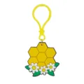 Süßer Cartoon Waben Sonnenblumen PVC Schlüsselanhänger Detail, gelber Ring Anhänger. - Bienen-Schlüsselanhänger 09