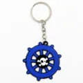 Porte-clés souple PVC gouvernail pirate tête de mort accessoire pendentif détail - Gouvernail de bateau pirate