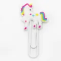 Grote metalen paperclip met PVC eenhoorn hanger, schattige creatieve boekenlegger kantoor. - Stijl 4