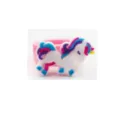 Detailaufnahme eines süßen Cartoon-Einhorn-Silikonrings, farbiges Kinderspielzeug. - Einhorn 20