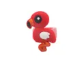 Close up view of cute pink flamingo silicone ring details, perfect for children daily wear. - Red