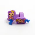 Niedliche Cartoon-Meerjungfrau Weichgummi Ringe für Kinder, flexible Silikon Schmuck - Lila / Medium (17mm)