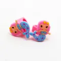 Kinder Silikon Meerjungfrau Ring Detailbild, süßer Cartoon PVC Ring Schmuck für Kinder Geschenk. - Rosa / Medium (17mm)