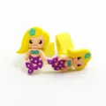 Kinder Cartoon Meerjungfrau Silikon Ring süßer PVC Finger Schmuck für kleine Mädchen - Gelb / Medium (17mm)