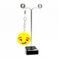 Leuke emoji PVC sleutelhanger detailweergave, gele gezichtsuitdrukking tas hanger accessoire. - Expressie 17