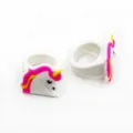Kinder Cartoon Einhorn Silikon Ring schoen rosa Haar Spielzeug Geschenk fuer Kinder - Einhorn 03
